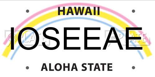 IOSEEAE Hawaii License Plate