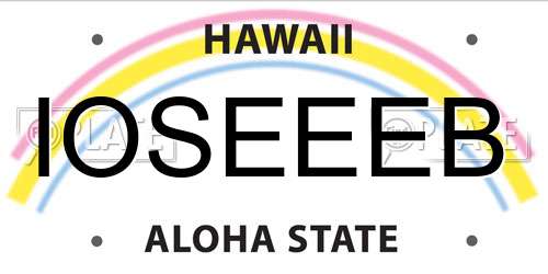 IOSEEEB Hawaii License Plate