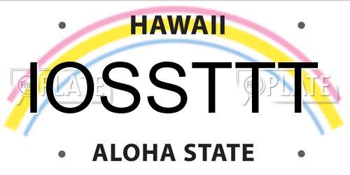 IOSSTTT Hawaii License Plate