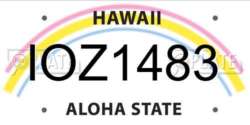 IOZ1483 Hawaii License Plate