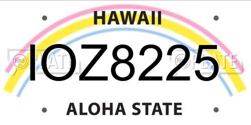 IOZ8225 Hawaii License Plate