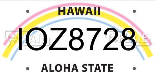 IOZ8728 Hawaii License Plate