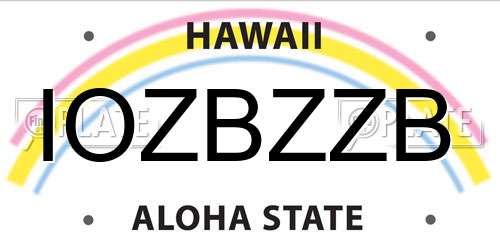 IOZBZZB Hawaii License Plate