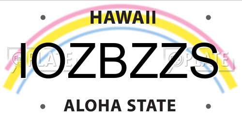 IOZBZZS Hawaii License Plate
