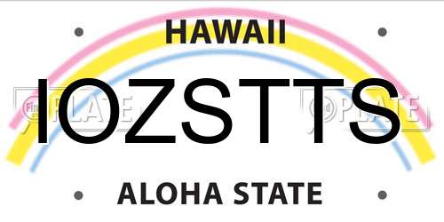 IOZSTTS Hawaii License Plate