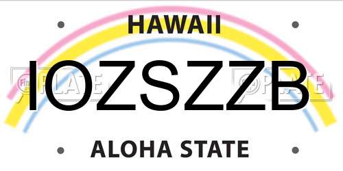 IOZSZZB Hawaii License Plate