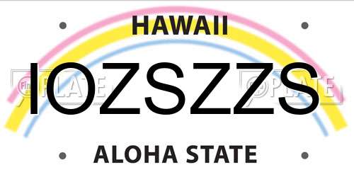 IOZSZZS Hawaii License Plate