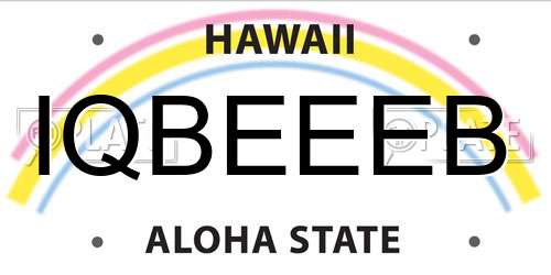 IQBEEEB Hawaii License Plate