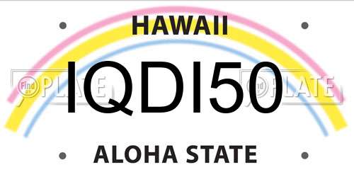 IQDI50 Hawaii License Plate