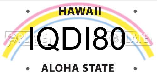 IQDI80 Hawaii License Plate