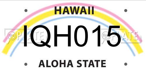 IQH015 Hawaii License Plate