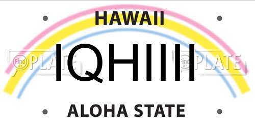 IQHIIII Hawaii License Plate