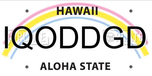 IQODDGD Hawaii License Plate