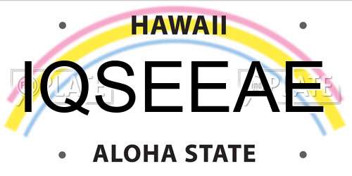 IQSEEAE Hawaii License Plate