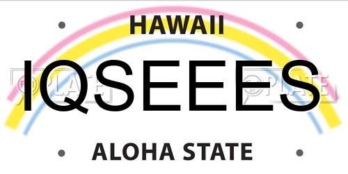 IQSEEES Hawaii License Plate