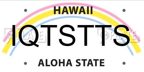 IQTSTTS Hawaii License Plate