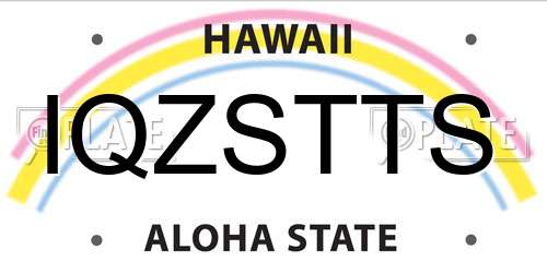IQZSTTS Hawaii License Plate