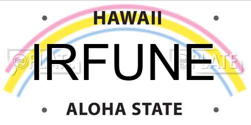 IRFUNE Hawaii License Plate