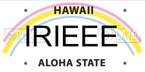 IRIEEE Hawaii License Plate