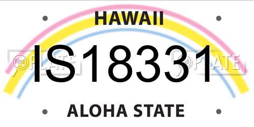 IS18331 Hawaii License Plate