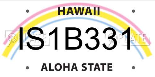 IS1B331 Hawaii License Plate