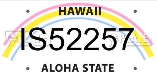 IS52257 Hawaii License Plate