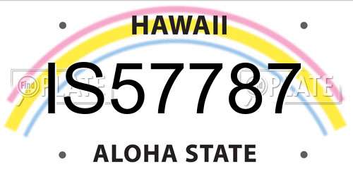 IS57787 Hawaii License Plate