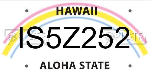 IS5Z252 Hawaii License Plate