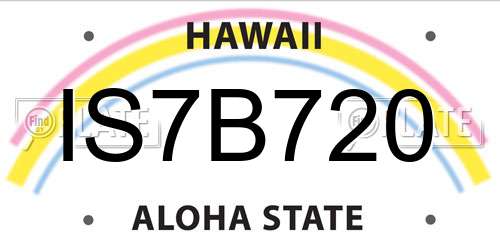 IS7B720 Hawaii License Plate