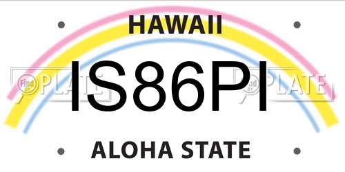 IS86PI Hawaii License Plate