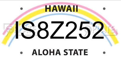 IS8Z252 Hawaii License Plate