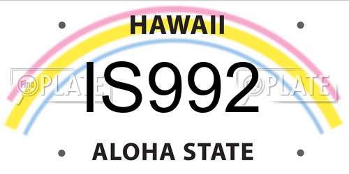 IS992 Hawaii License Plate