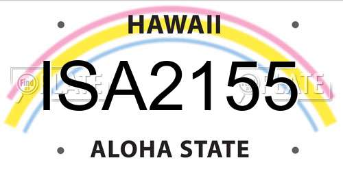 ISA2155 Hawaii License Plate