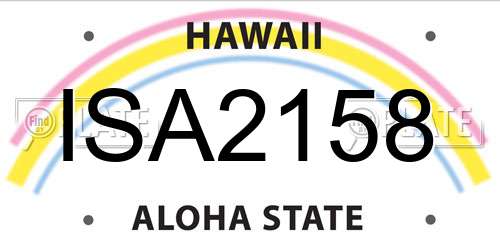ISA2158 Hawaii License Plate