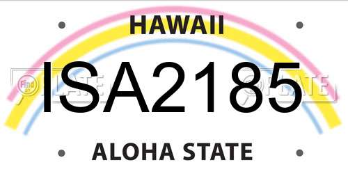ISA2185 Hawaii License Plate