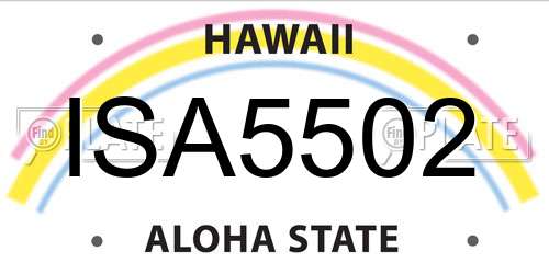 ISA5502 Hawaii License Plate