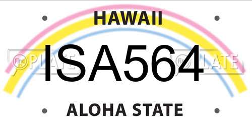 ISA564 Hawaii License Plate