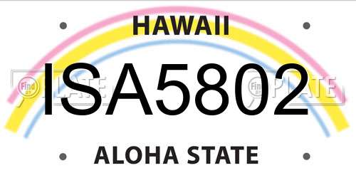 ISA5802 Hawaii License Plate