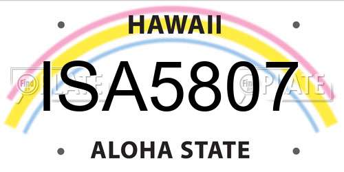 ISA5807 Hawaii License Plate