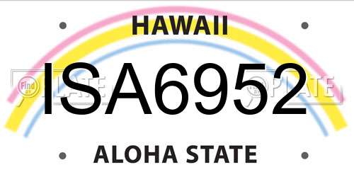 ISA6952 Hawaii License Plate