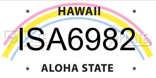 ISA6982 Hawaii License Plate