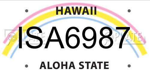 ISA6987 Hawaii License Plate