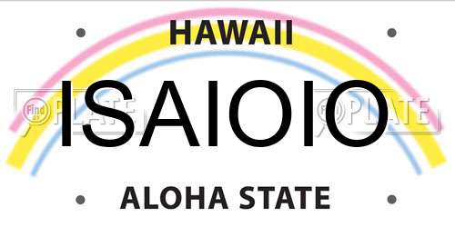 ISAIOIO Hawaii License Plate