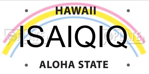 ISAIQIQ Hawaii License Plate