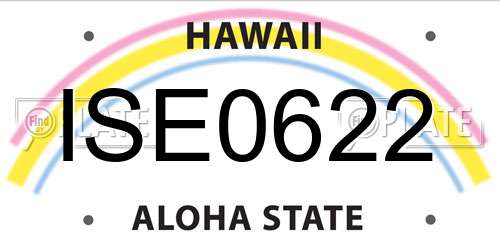 ISE0622 Hawaii License Plate