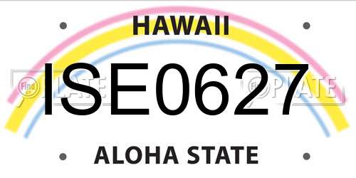 ISE0627 Hawaii License Plate
