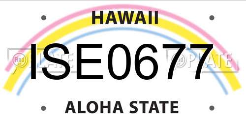 ISE0677 Hawaii License Plate