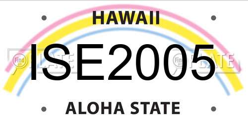 ISE2005 Hawaii License Plate