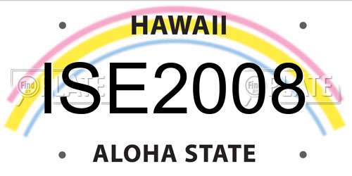 ISE2008 Hawaii License Plate
