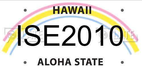 ISE2010 Hawaii License Plate